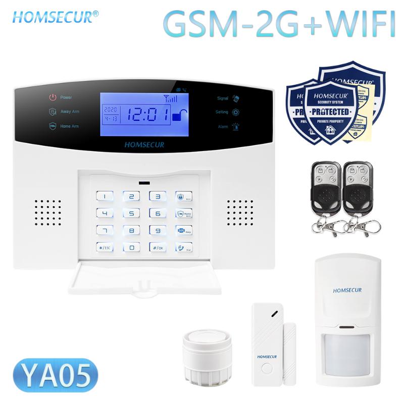 

HOMSECUR DIY Wireless Home Security WIFI GSM Alarm system APP Remote Control Arm Disarm(Alarm Panel YA05 PIR etc