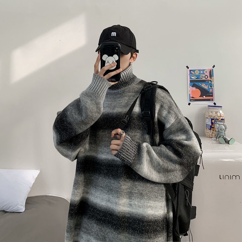 

Autumn 2021 Male Thin New Pure Versatile Fashion Thick Sweater Leisure Clothing 42AI, Green.