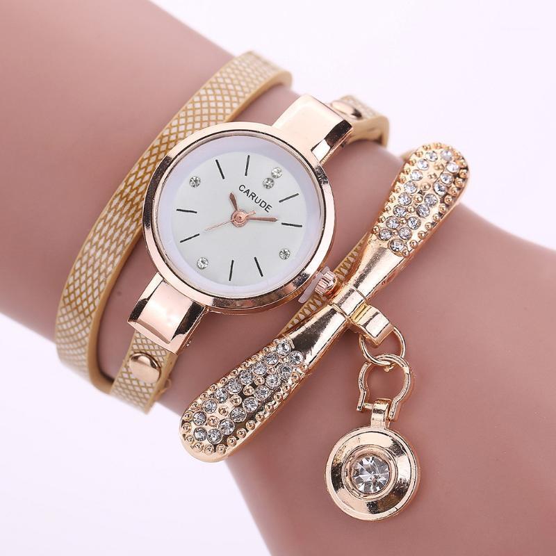 

Women Wristwatch Bracelet Watch Woman Elegant Leather Rhinestone Female Quartz Wristwatches Casual Ladies Watch1, 7133-5