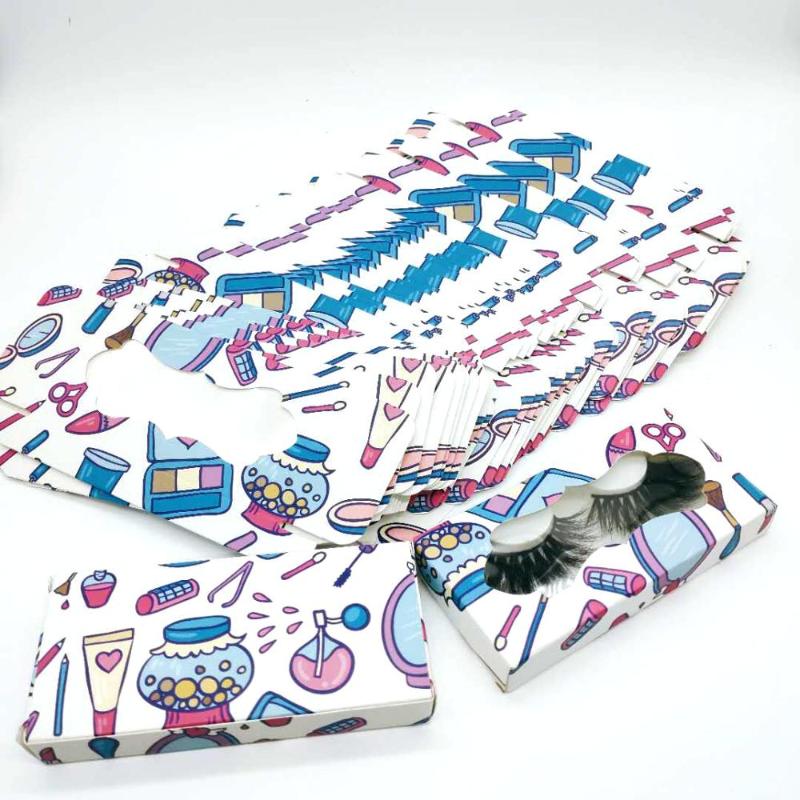 

Wholesale paper eyelashes packaging cartoon and eyelashes packaging 18-25mm false in bulk