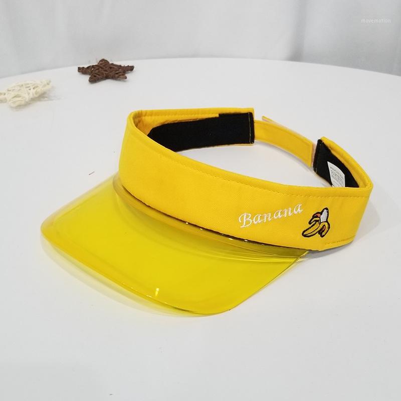 

New ladies spring and summer fruit pattern empty top hat transparent wild sun hat fashion cap1, Red