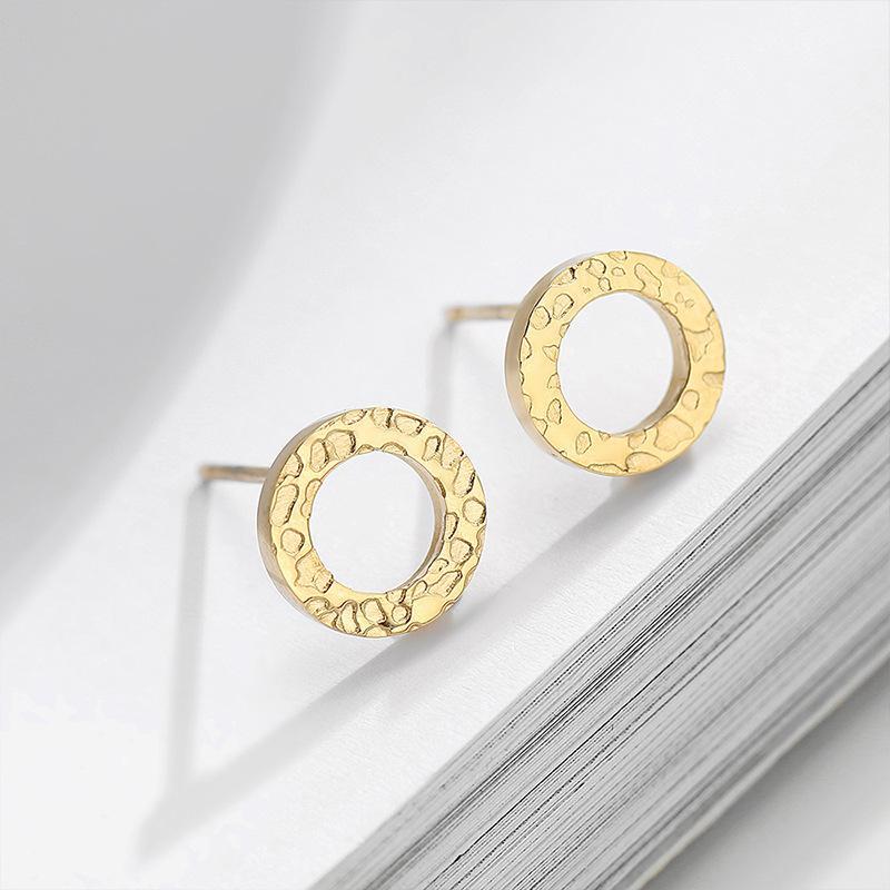

New Simple Stainless Steel Earrings Female Geometric Round Earrings 316L1