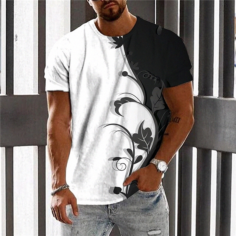 T-shirt Unisexe T-shirt 3D Imprimé Floral Plantes Graphic Prints Créw Col Vacances quotidiennes Imprimé à manches courtes Tops Casual Designer Gr