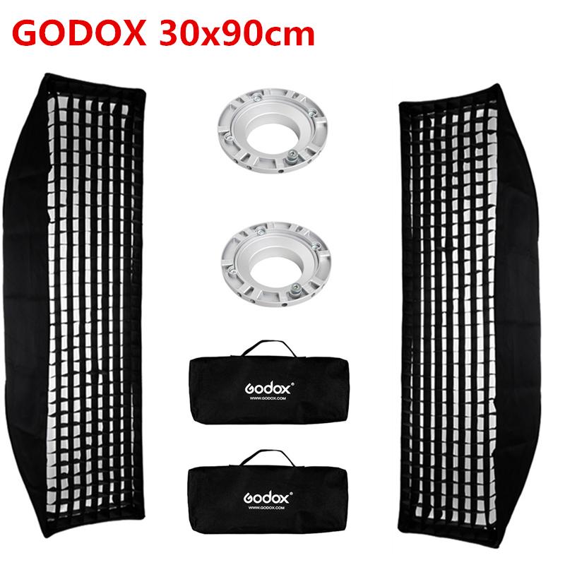 

2pcs Godox Softbox 30x120cm With Honeycomb Grid Strip Bowens Mount for Godox DE300 SK400II DE400 Photo Studio Strobe Flash Light