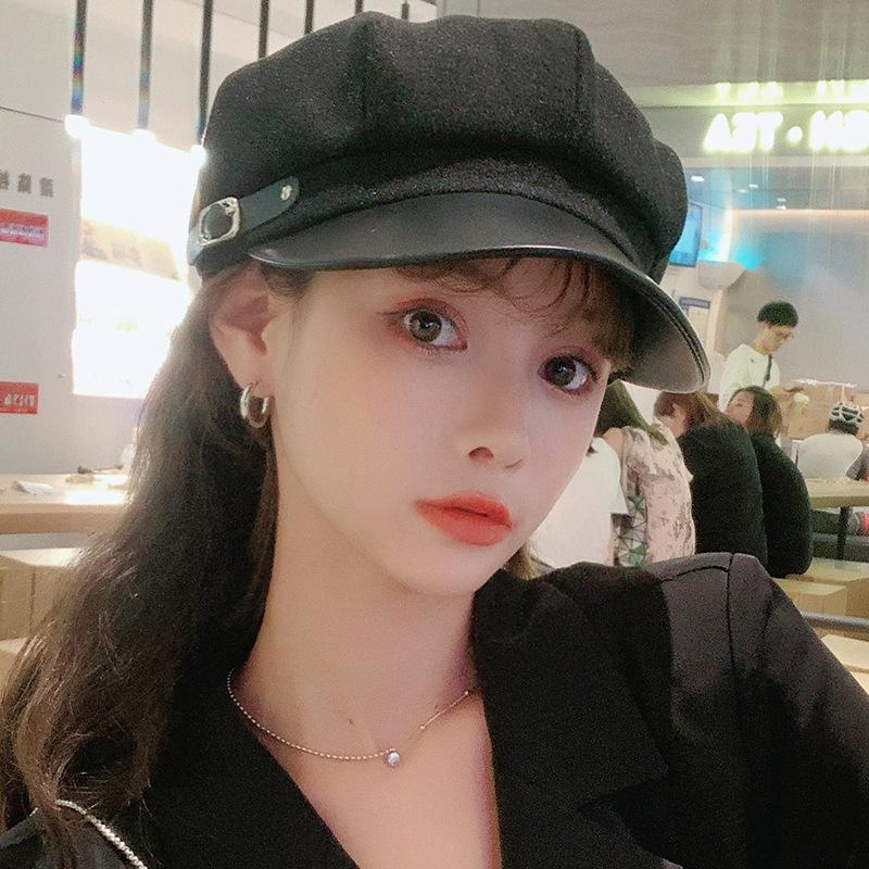 

Baldauren Autumn winter bonnet Baldauren Solid octard Newsboy hat for men and women Casual wool hats winter Beret painter's hat