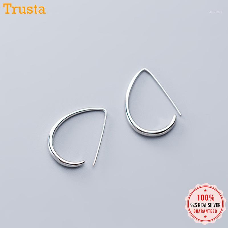 

Stud Trustdavis Women's Fashion 100% 925 Real Sterling Silver Elliptic Geometry Earrings Girls Kids Gift DA2981