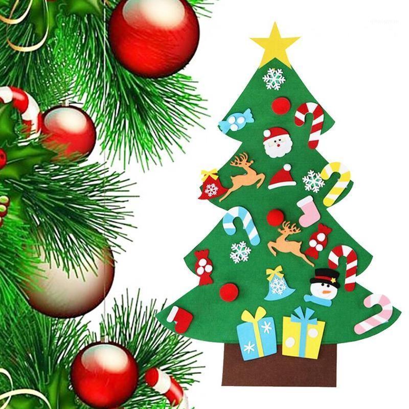 

DIY Felt Christmas Tree New Year'S Door Wall Hanging Ornaments Artificial Tree Kids Toys Christmas Decoration 95*70cm1