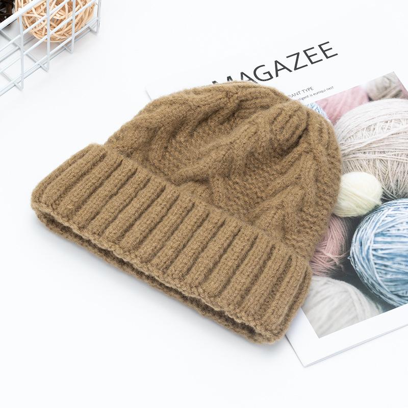 

Women Hat Winter Knit Beanie Acrylic Brim Warm Skiing Outdoor Accessory For Teenagers, White