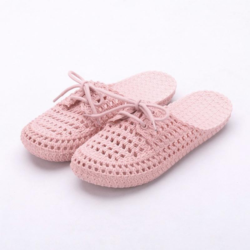 

Summer Novelty Women's Openwork Slippers Non-slip Deodorant Breathable Flat Sandals Women's Fashion Lovers Flats Slides Rubber1, Black