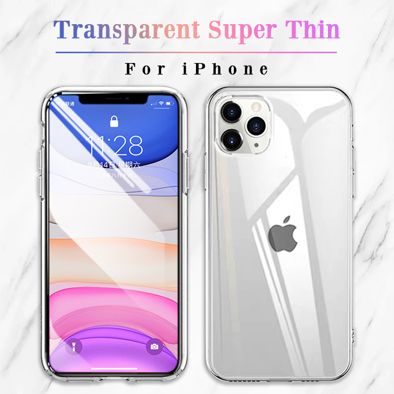 

Ultra-thin transparent silicone soft ca iPhone 11 Pro X XR XS Max iPhone 7 8 Plus Slim Luxury Ca Coque Cover, For iphone 7