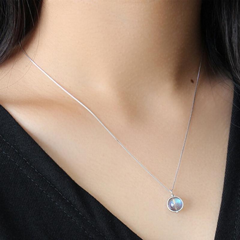 

Handmade S925 Sterling Silver Labradorite Chain Pendant Necklace Jewelry Gift Wonderful gift