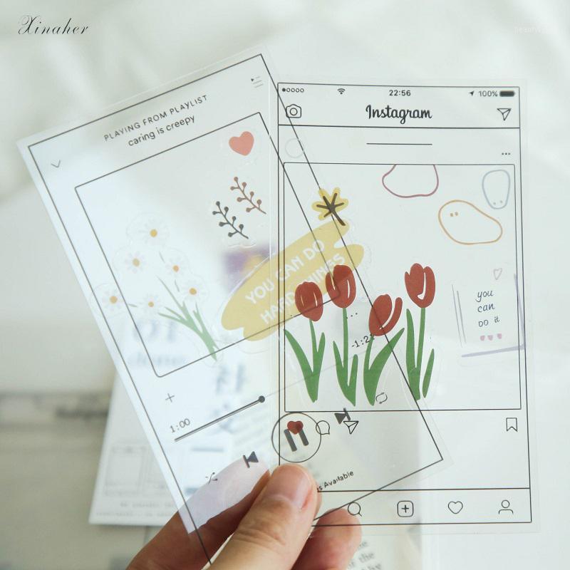 

XINAHER Vintage label Lace INS style mushroom plant PVC paper sticker package DIY diary decoration sticker scrapbooking1