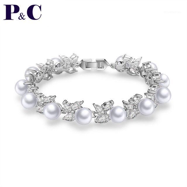

Elegant Zirconia Simulation Pearl Flower Romantic Fashion Bracelet Bracelet for Bridal Jewelry for women gift1