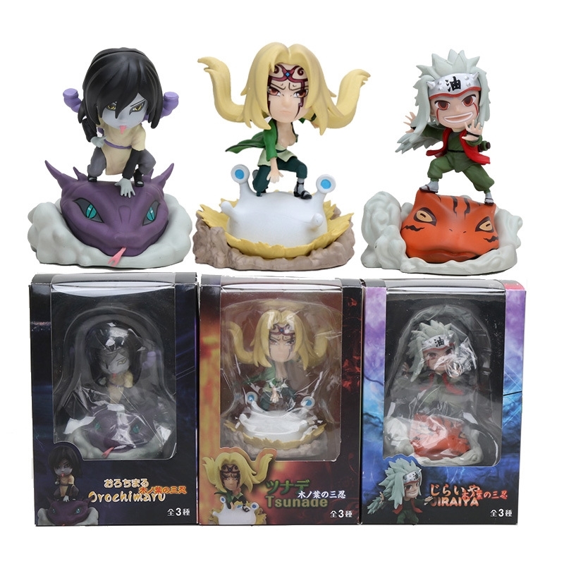 

Naruto Shippuden Jiraiya Orochimaru Tsunade GK PVC Figure Toy Doll Brinquedos Figurals Collection Gift Y200421