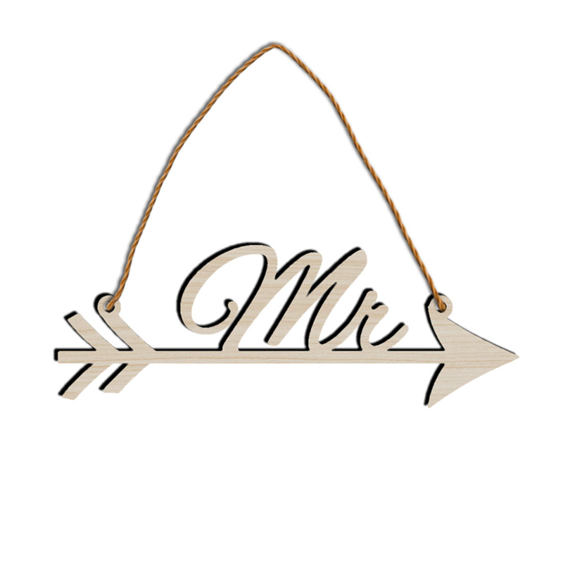 

Hemp Rope Pendant Arts And Crafts Widget Letter MR And MRS Wood Pendans Arrow Signpost Wedding Celebration Decorate 5hx p1