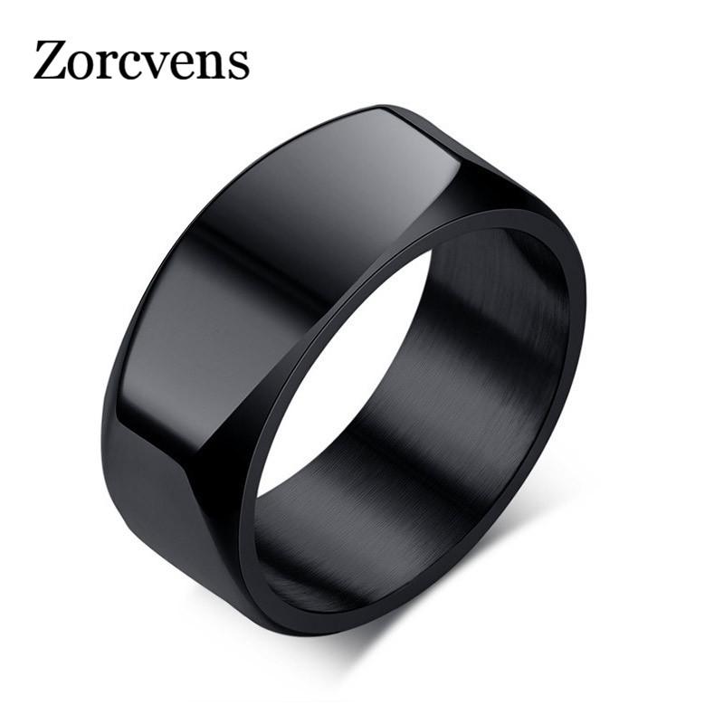 

ZORCVENS Mens Ring Punk Stainless Steel Basic Ring for Men Boy Cocktail Male Ceremony Jewelry