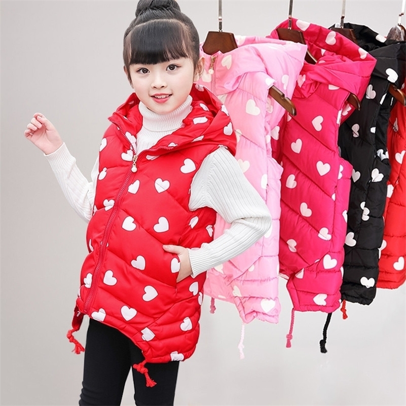 

Fashion Kids Girls Vest Children Autumn Winter Baby Outwear Fashion Kids Down Jackets Wadded Spring Waistcoat for Teenage 201106, Black