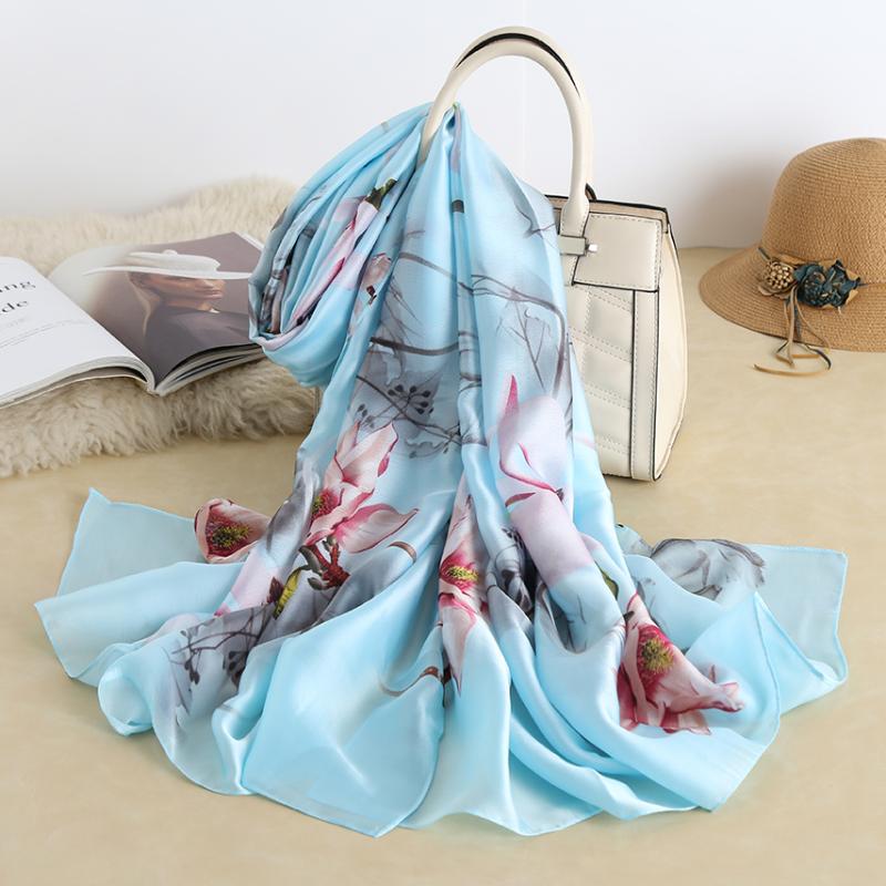 

New Brand Designer Silk Scarf Women Classic Pattern High Quality Shawls And Wraps Ladies Autumn Winter Scarves Hijab