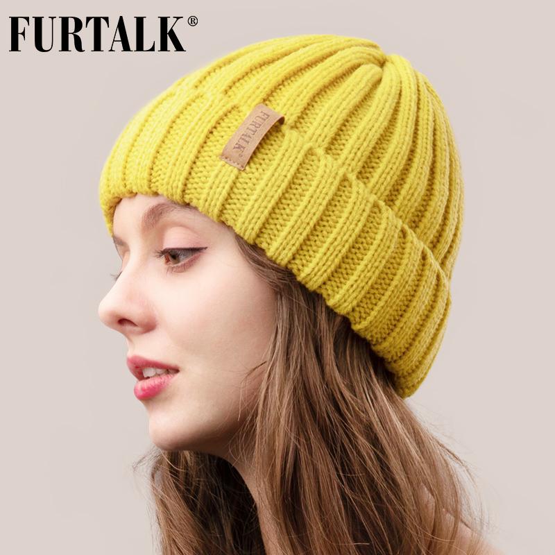 

FURTALK Winter Hat for Women Beanie Hat with Fleece Lining Men Lady Knitted Winter Cap for Female Girl Red Black White Pink Grey