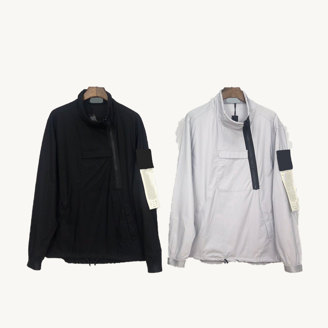 

Jackets Topstoney Brand Designer Stone Season CP diagonal zipper Pure color Cp Island stylish Company high quality Man Jacket, Black;brown