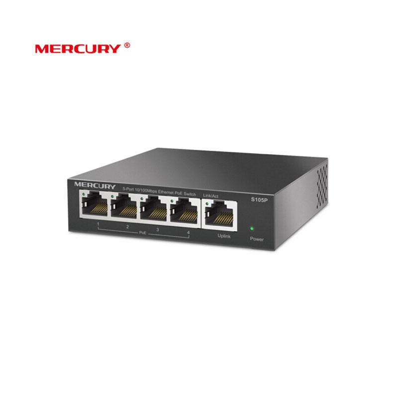 

Mercury 5 Port Fast POE switch Standard POE power Power Over Ethernet For IP Camera AP monitoring Up 30W per ( S105P