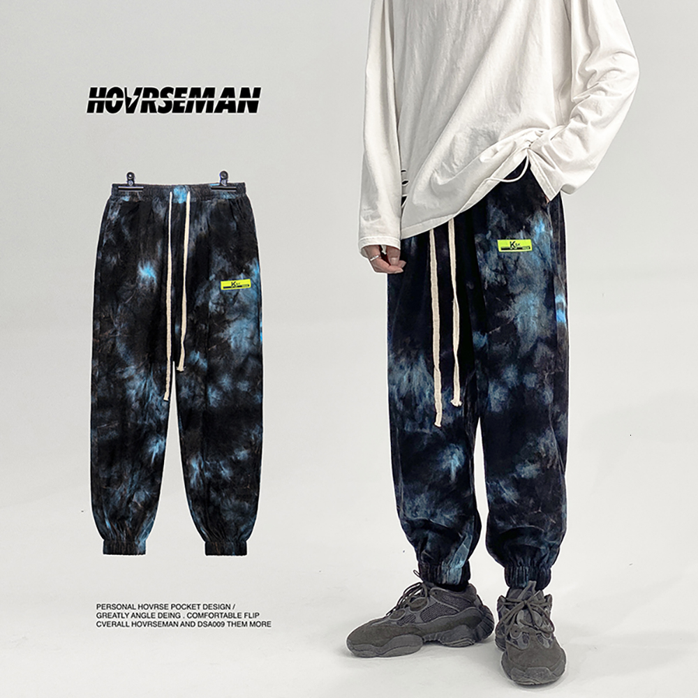 

2021 New Men Brand Male Trousers Sweatpants Jogger Tie Dye Casual Pants Fitness Workout 01cn