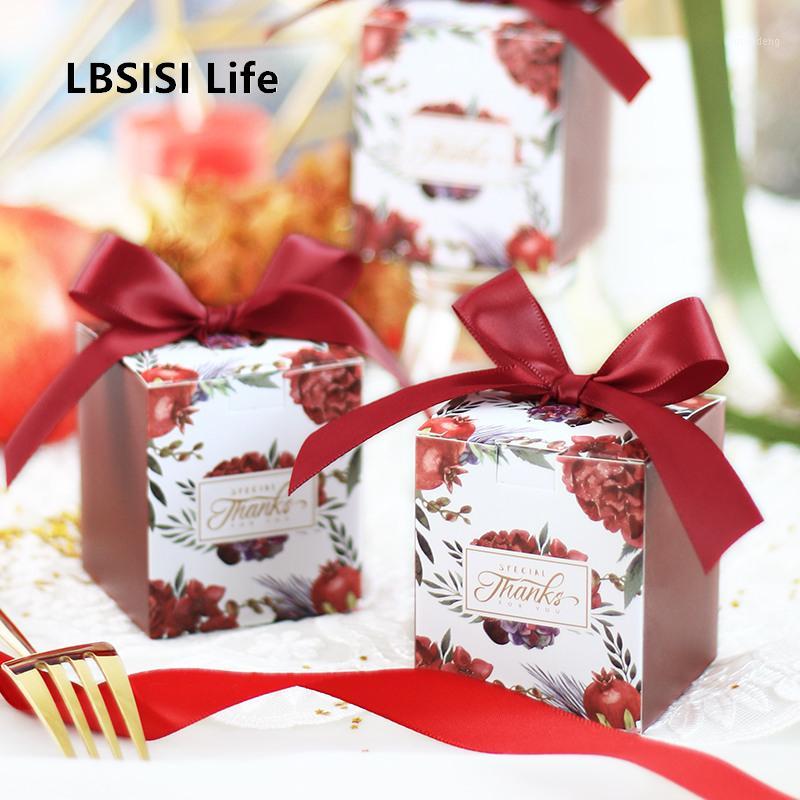 

LBSISI Life Thanks Wedding Candy Box Red Paper Carton Creative Sugar Chocolate Gift Baby Shower Birthday Party Favor Boxes1