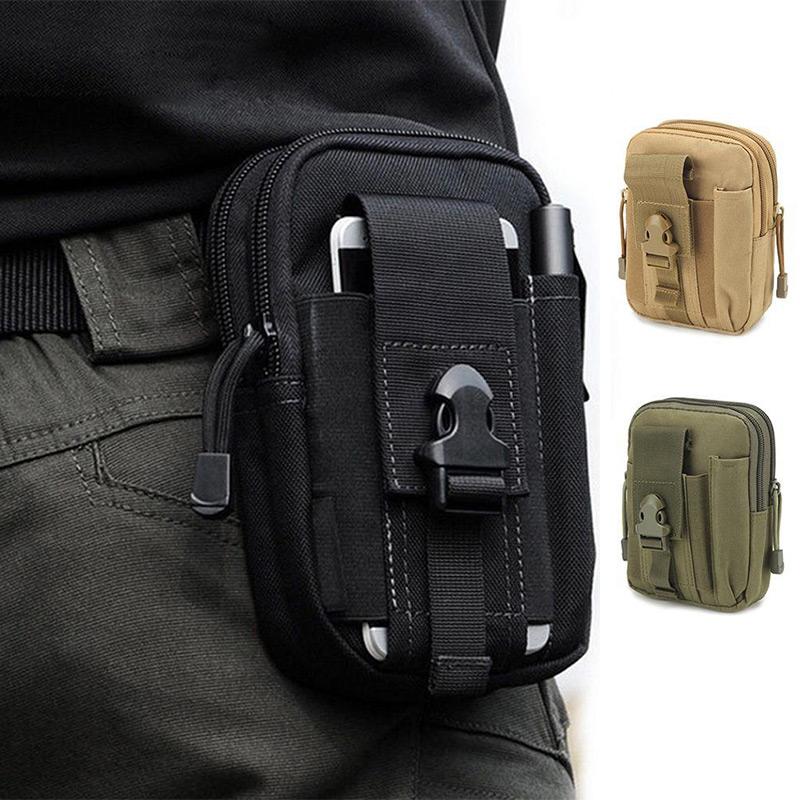 

Men Waist Bag Canvas Fanny Pack Belt Phone Drop Leg Bags Zipper Waterproof Phone Waist Packs 6.8 inch Cellphone Bum Bag, Black
