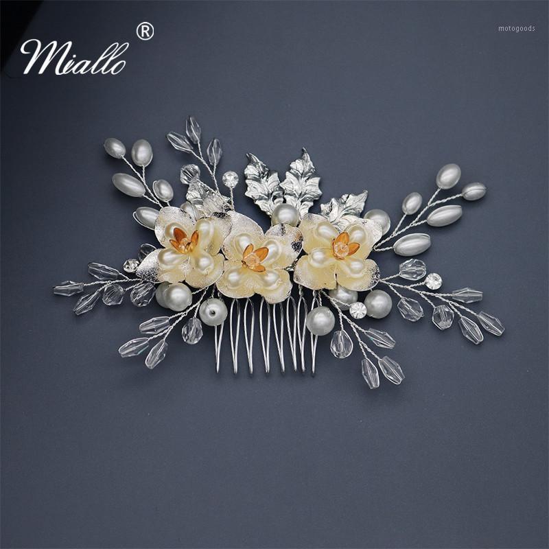 

Miallo 2019 Classic Wedding Hair Comb Austrian Crystal Handmade Bridal Hair Accessories Silver Flowers Headpieces1