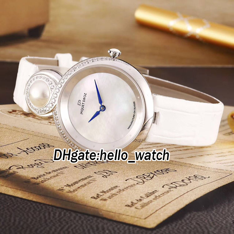 

Christmas Git Jaquet Droz Fashion Lady 8 Collection J014500241 White Conch Dial Swiss Quartz Womens Watch Sapphire Leather Strap Lady Watch, Jd-03f