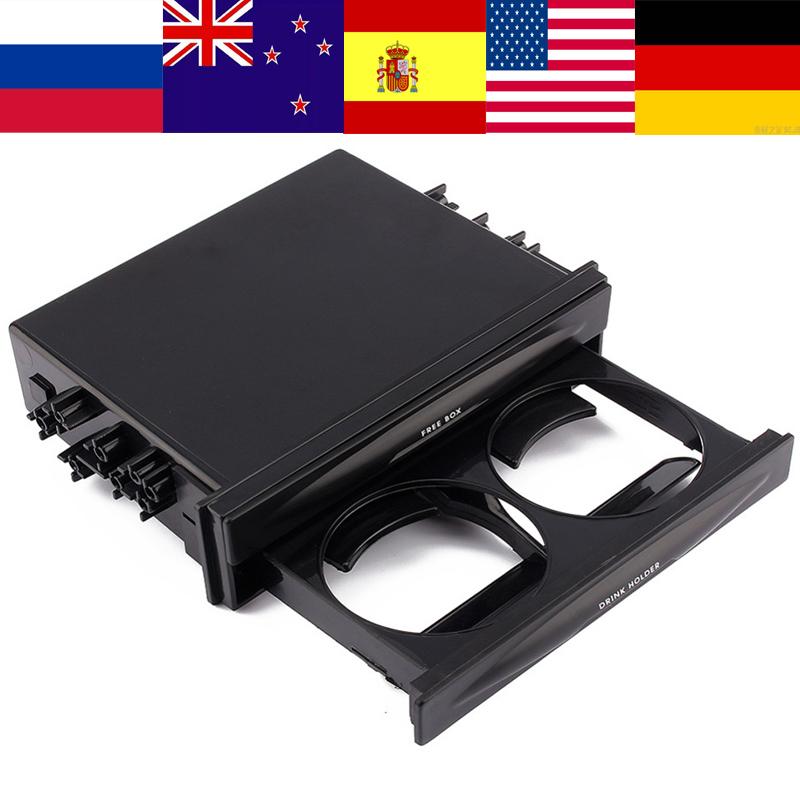 

Car Double Din Radio Pocket Drink Cup Holder Storage Organizer BOX Universal