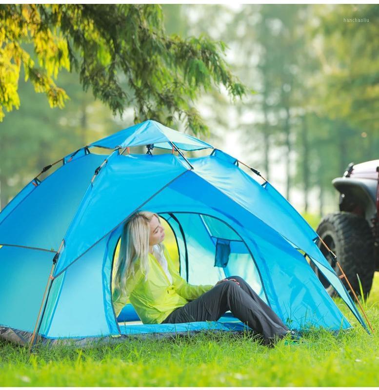 

Explorer automatic tent outdoor anti-storm rain 3-4 people thick rainproof double 2 single camping1