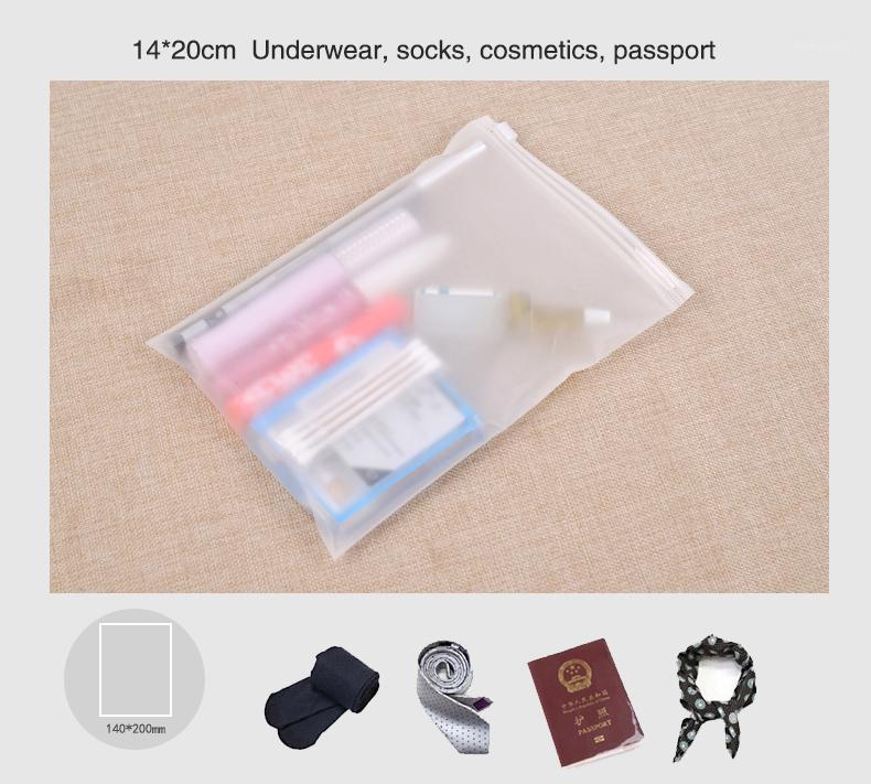 

Matte frosted travel storage custom size pouches sealed waterproof transparent bags for clothing1