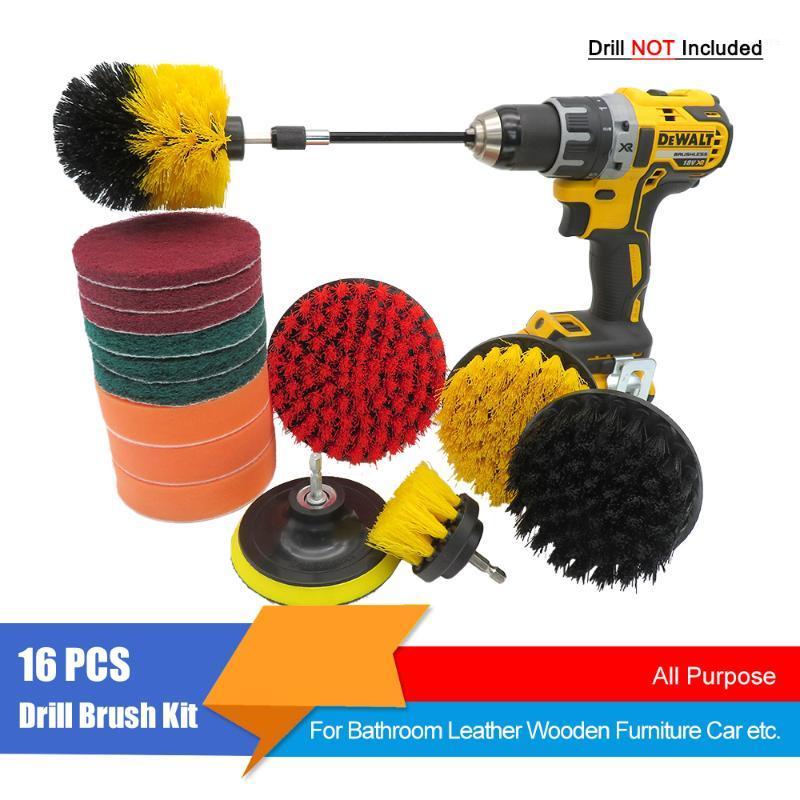 

16 Pc Drill Brush Attachments Set, Scrub Pads & Sponge,Buffing Pads,Power Scrubber Brush Extend Attachment,Car Polishing Pad1