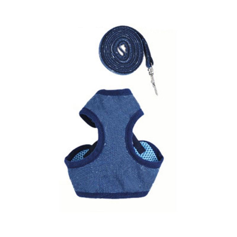 

Pet Dog Harness for Small Dogs Vest Harness Set Puppy Product Blue Floral