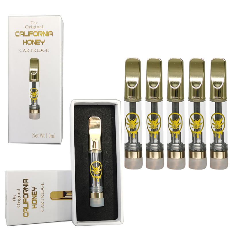 

0.8ml Vape Cartridges 1ml California Honey Carts Ceramic Coil Atomizer Empty Vapes Pen Vaporizer 510 e Cigarettes Thick Oil Box Packaging