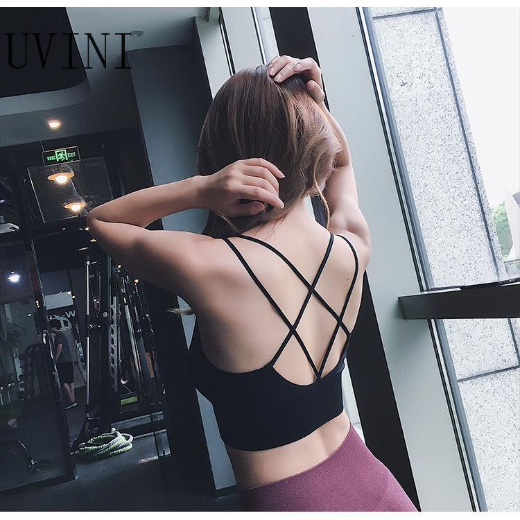 

Women Yoga Shirts Padded Sport Shirt Women Shockproof Sports Bras Breathable Athletic Fitness Running Vest Tops Gym shirt1, Sswx007-black