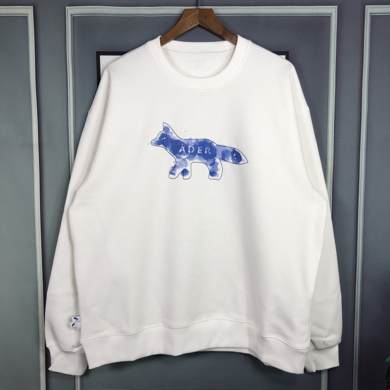 

2021 New Fox Embroidery Ader Error Maison Kitsune Crewneck Sweatshirts Men Women Best Quality Adererror Pullover Hoodie S3n2