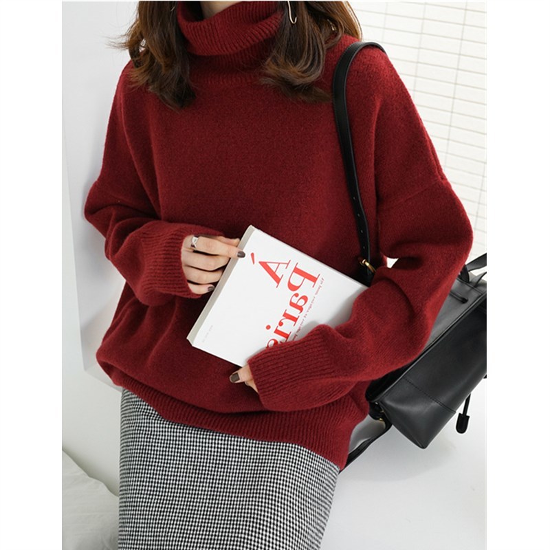 

2021 Hot Sale Warm Sweaters for Women Winter Cashmere Blended Turtleneck New Fashion Female Pullovers Thick Long Sleeve Ladies Jumper 0c93, Camel