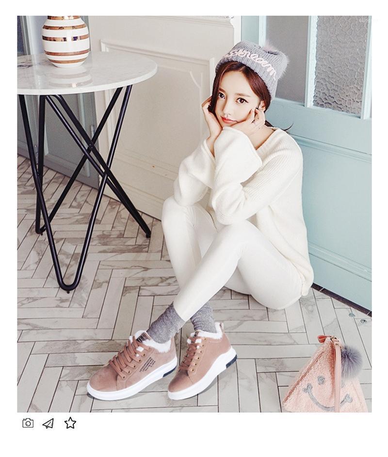 

New Arrivals Women's Shoes Winter Women Boots Warm Fur Plush Lady Casual Shoes Lace Up Fashion Sneakers Snow Boots1, Xz050-1