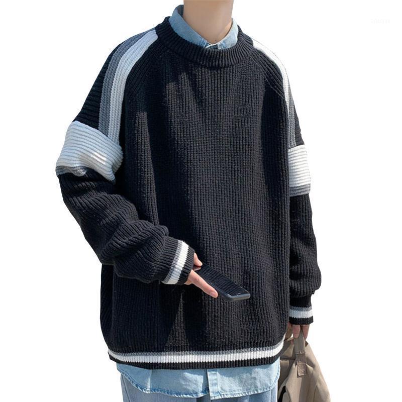 

Knitted Sweater Men Casual Large Size Autumn Winter Clothes Pullover Mens Sweaters Korean Fashion Clothing 2020 Male Black Tops1