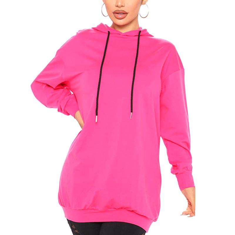 

Women's Hoodies & Sweatshirts Autumn Winter Women Fashion Casual Long Sleeve Hooded Pullover Solid Loose Tunic Dating Daily Outwear Stylish, Black