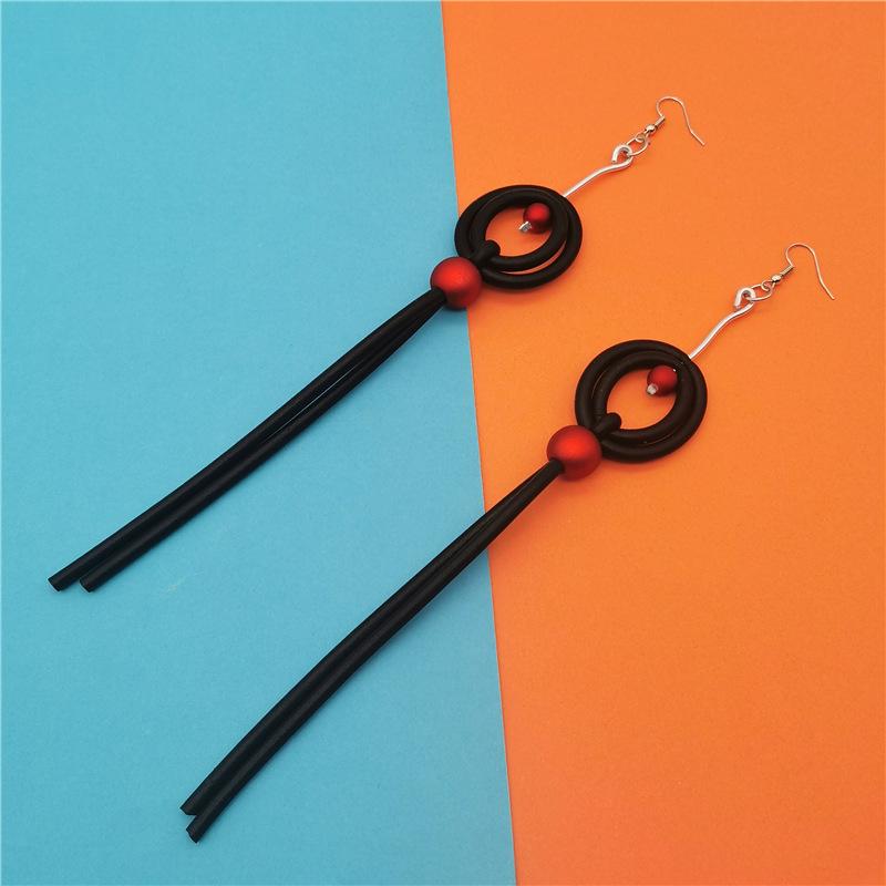 

Marliwoo New Handmade Long Drop Earrings For Women Pearl Earring Rubber Jewelry Gothic Ear Accessories A Pair Of Earrings Gift