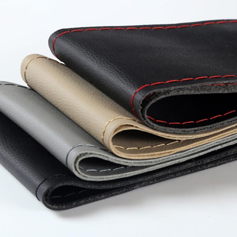 

Steering Wheel Covers TiOODRE Universal Real Leather DIY Car Cover Auto Protection Needle 38cm