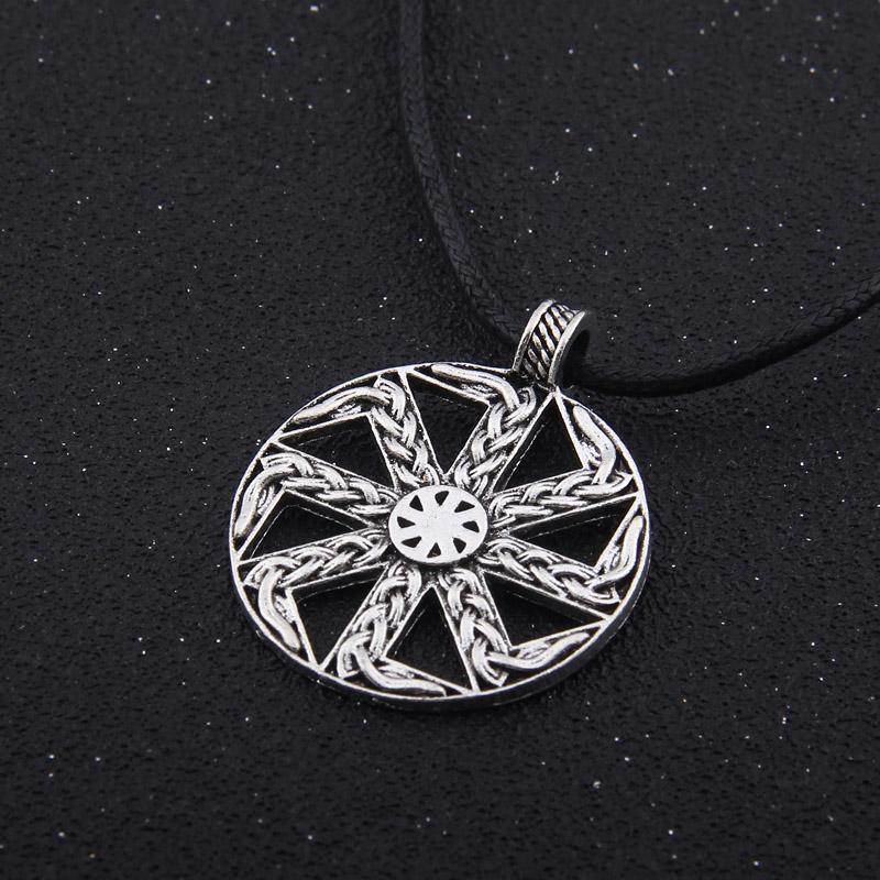 

Handmade Pendant Necklace Slavic Amulet Pagan Solar Symbol Slavic Wheel Nordic Amulet Viking Men