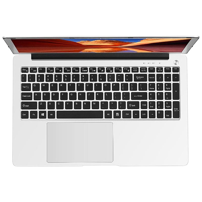 

15.6-Inch Laptop 1080P HD Ultra-Thin Portable Student Notebook 4G+64G Memory Support 2.4/5G WiFi (EU Plug, Silver