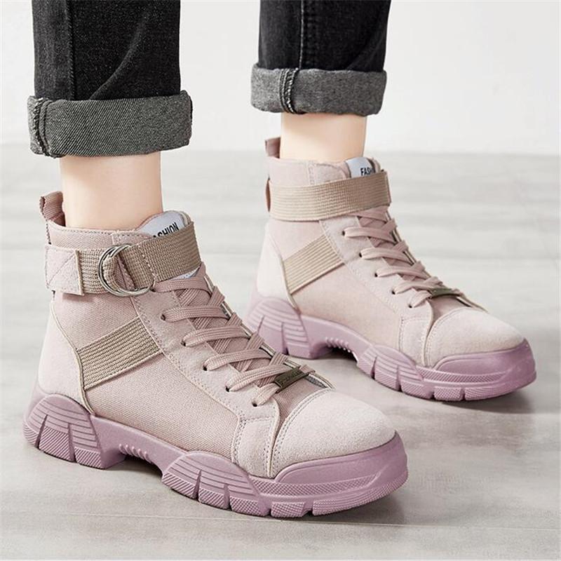 

2021 women boots Suede Canvas ankle boots for Work Safety ladies Trekking Sneakers woman women's Winter M2-87, Beige