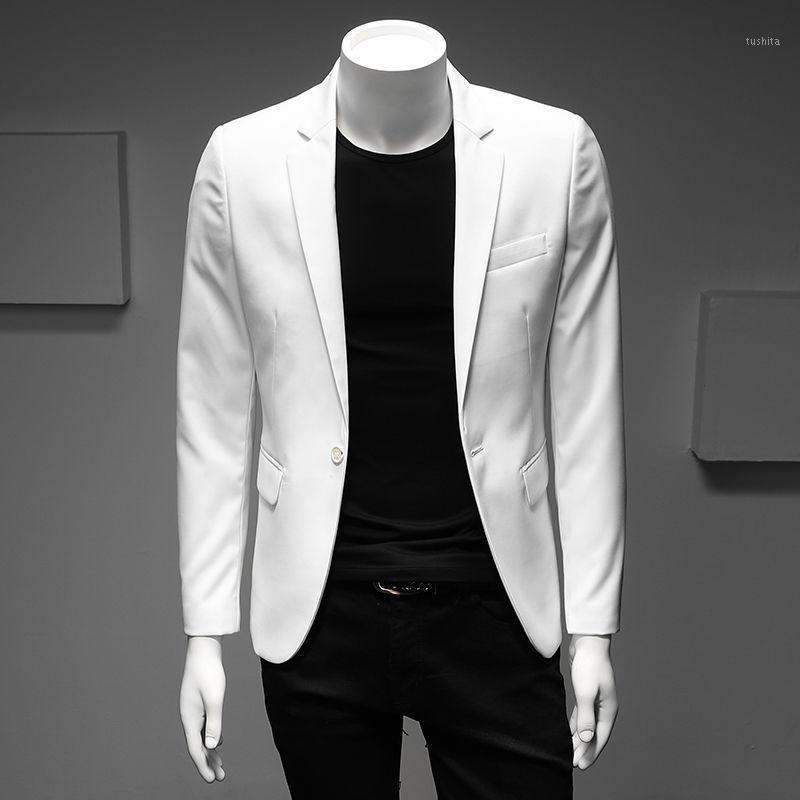 

2021 New Autumn Winter Korean Men Blazer Casual Slim Fit Male Office Suit Coat Formal Masculina Men's Business Blazers S1021, Black