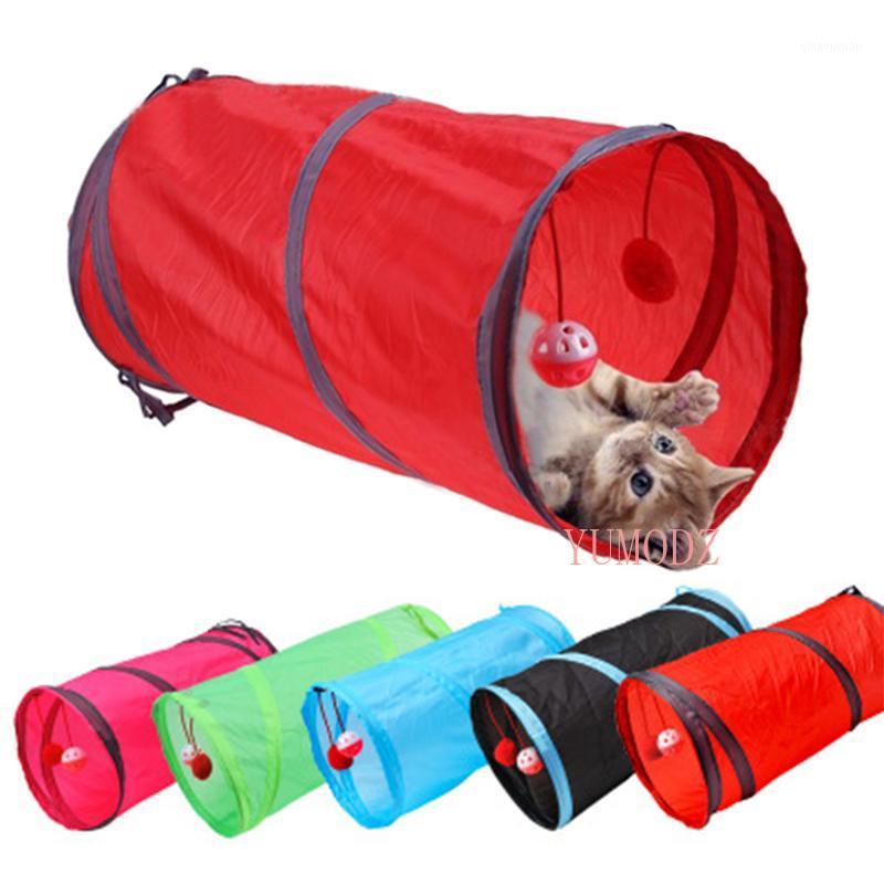 

7 Color 2 Holes Funny Cat Tunnel Play Tubes Balls Collapsible Crinkle Kitten Toys Puppy Play Dog Chat Tunnel Cat Toy new1