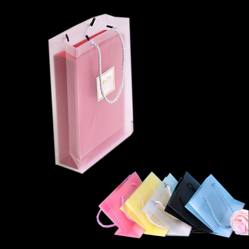 

PP Frosted Translucent Pvc Hand Hard Tote Bag Plastic Packing Box LOGO Custom Store Color Shopping Cosmetic Clothing Store Gift